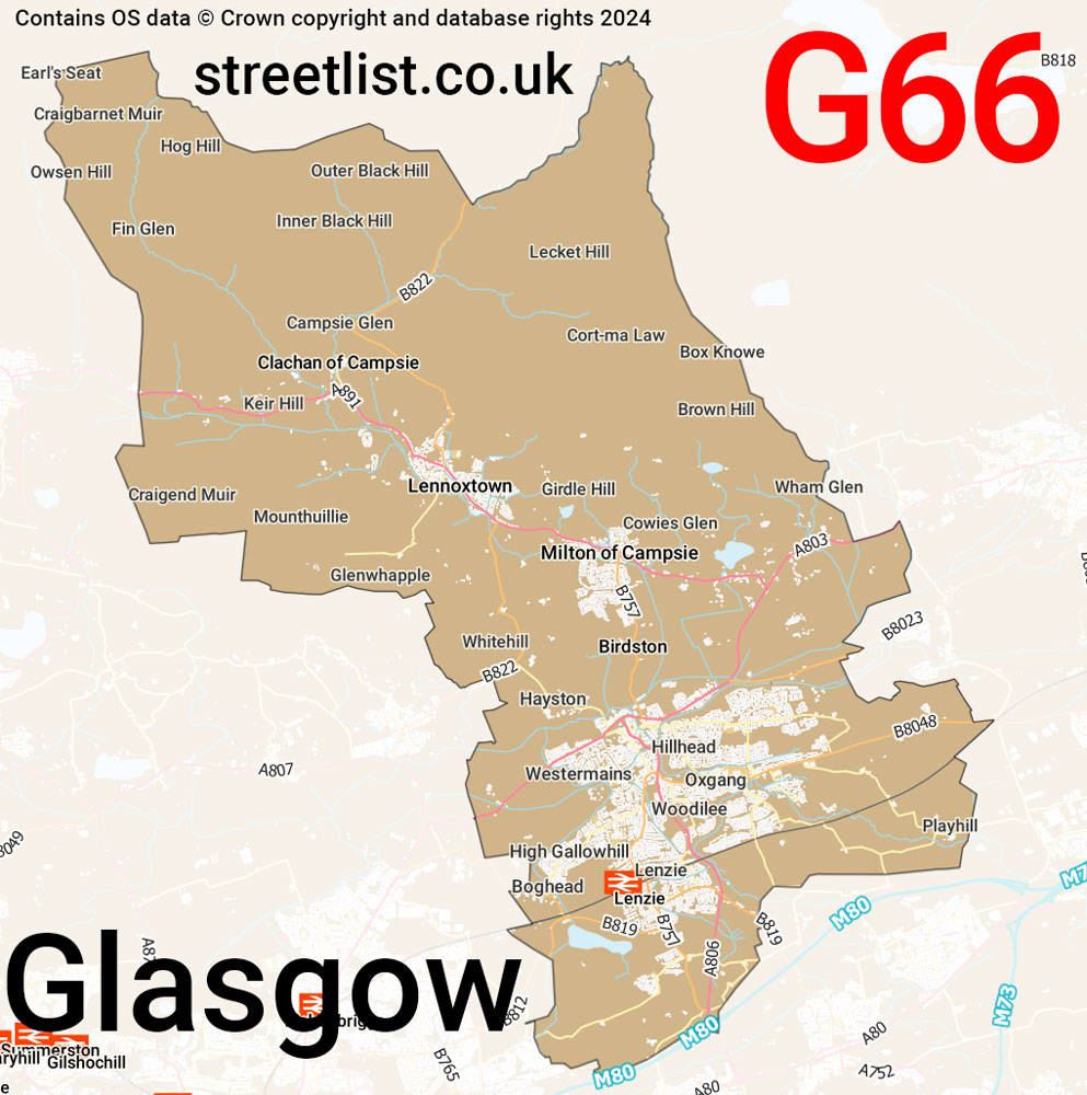 Map of the G66 postcode