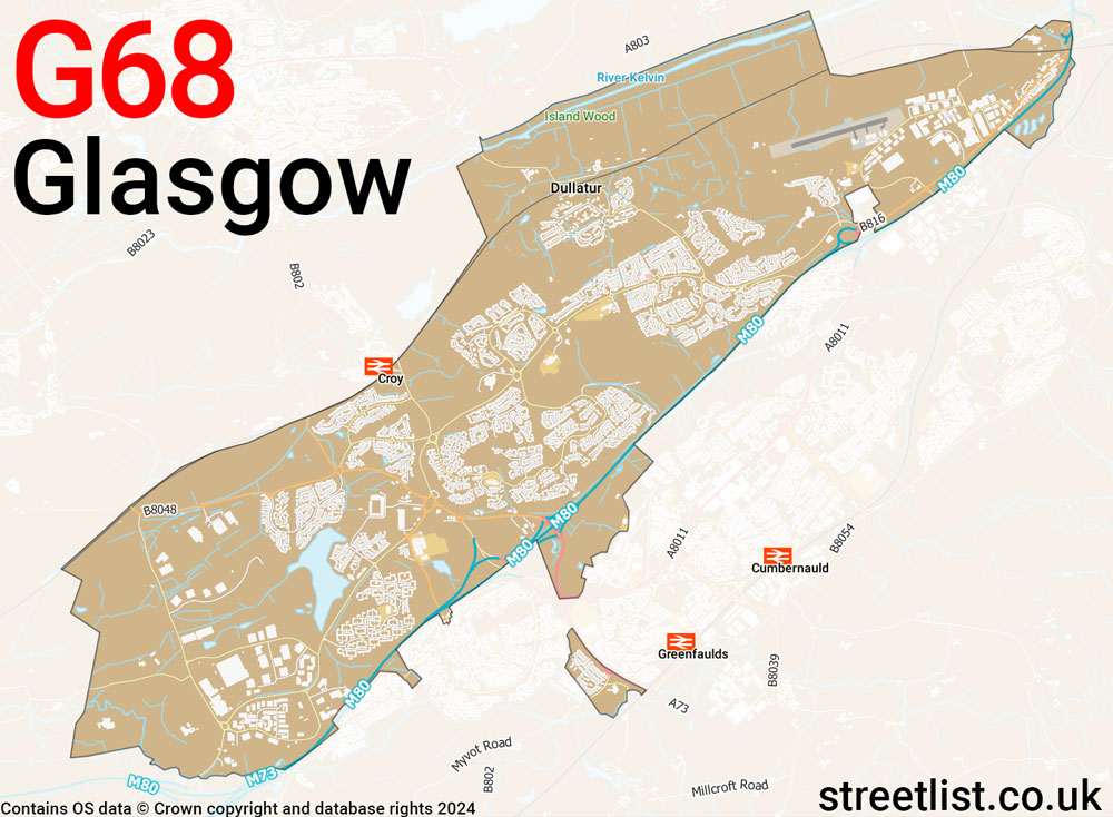 Map of the G68 postcode