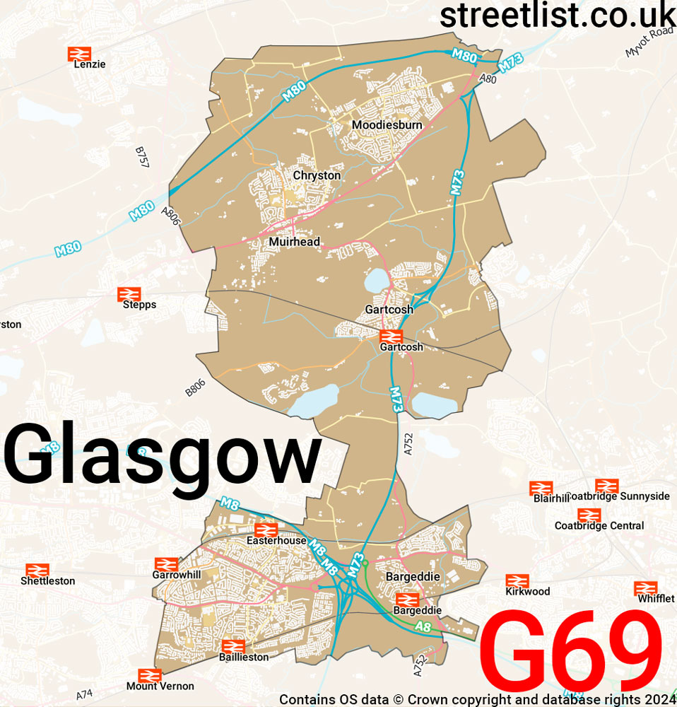 Map of the G69 postcode