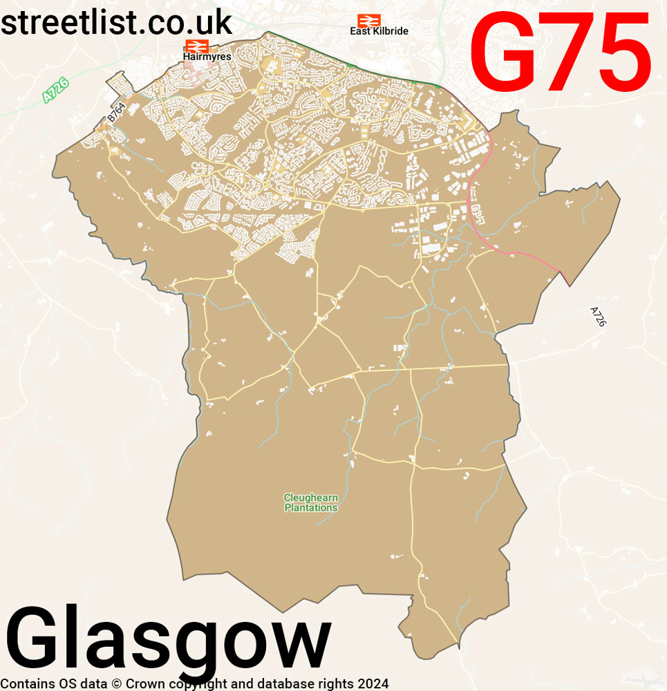 Map of the G75 postcode