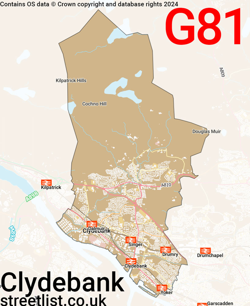 Map of the G81 postcode