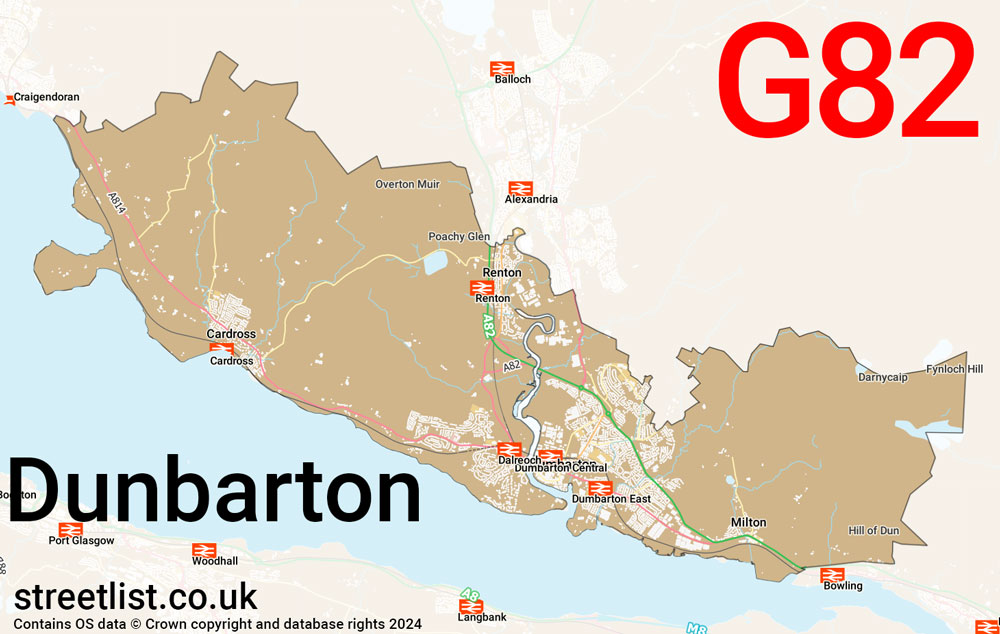 Map of the G82 postcode