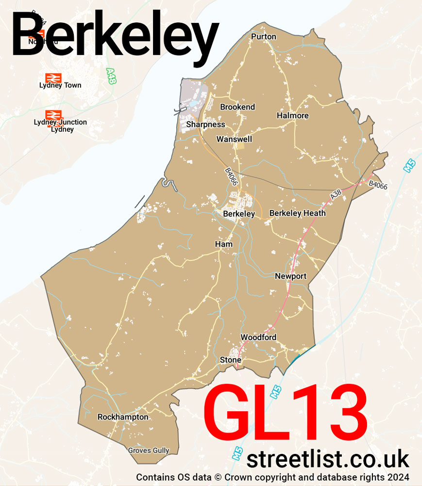 Map of the GL13 postcode