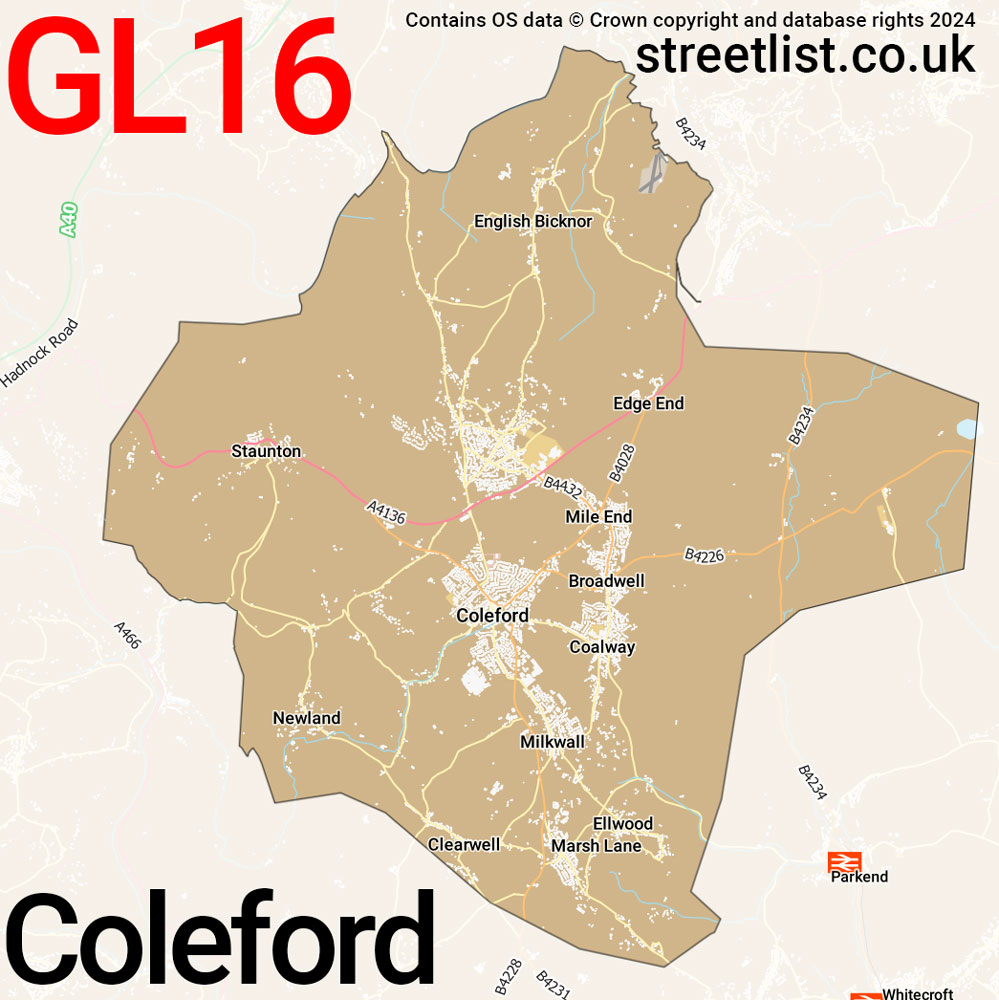 Map of the GL16 postcode