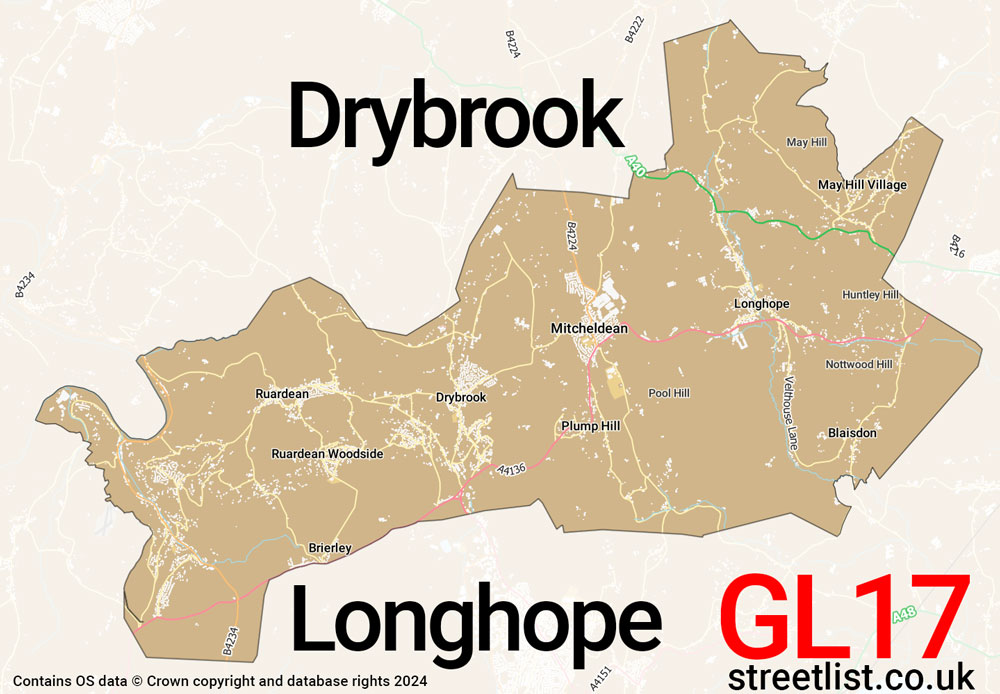 Map of the GL17 postcode