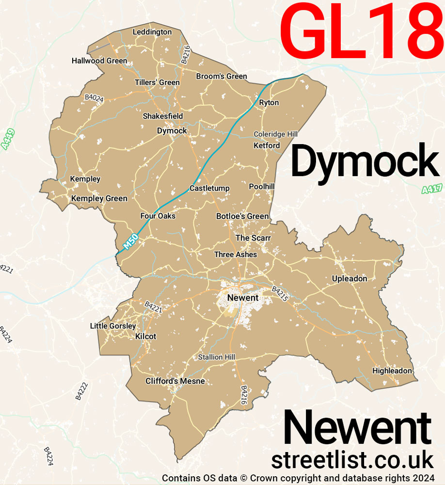 Map of the GL18 postcode