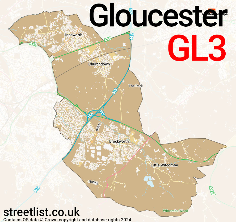 Map of the GL3 postcode