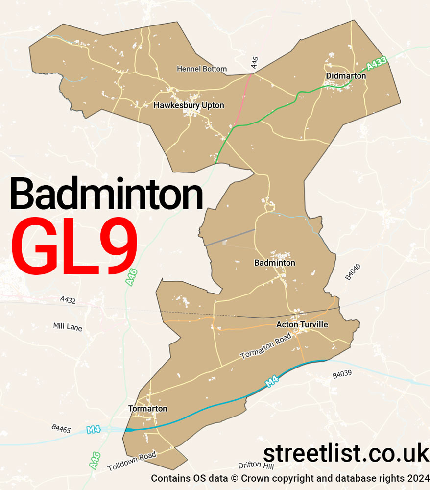 Map of the GL9 postcode