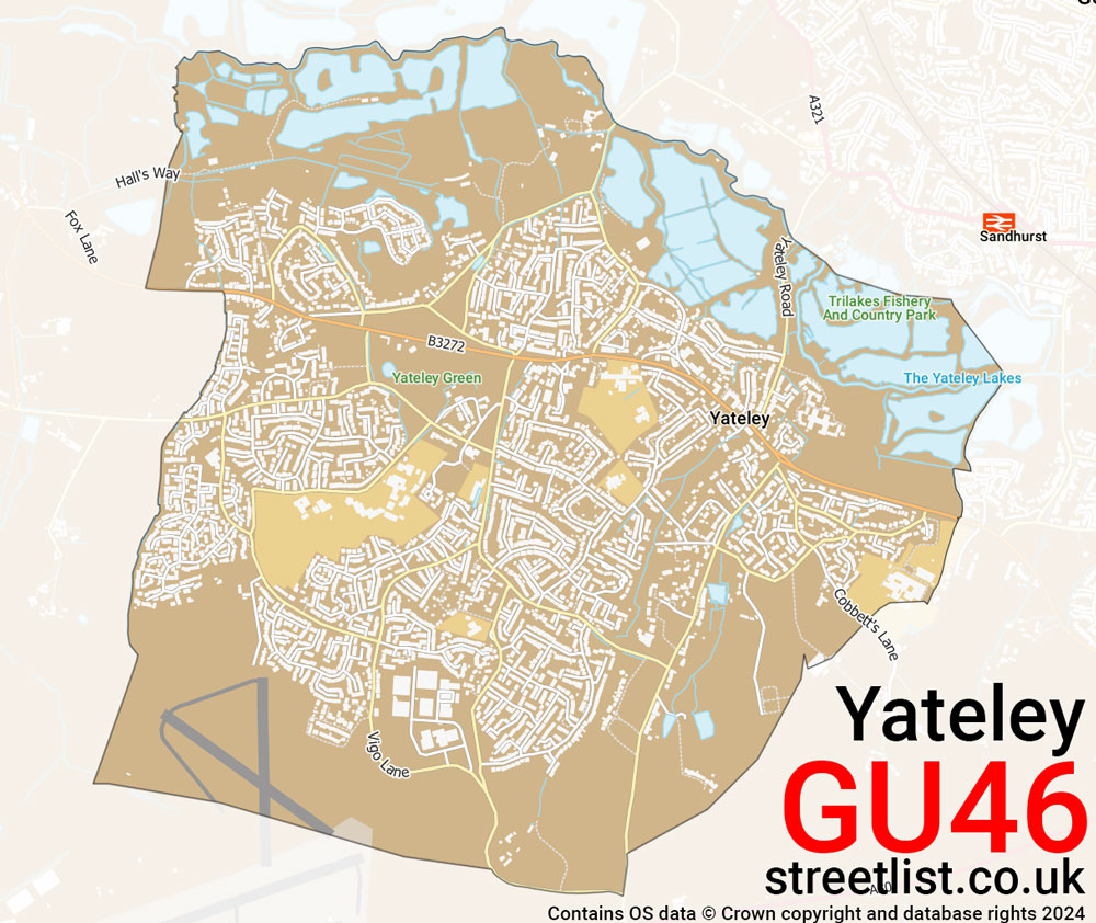 Map of the GU46 postcode