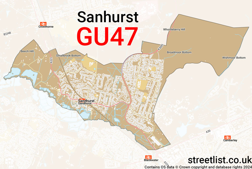 Map of the GU47 postcode