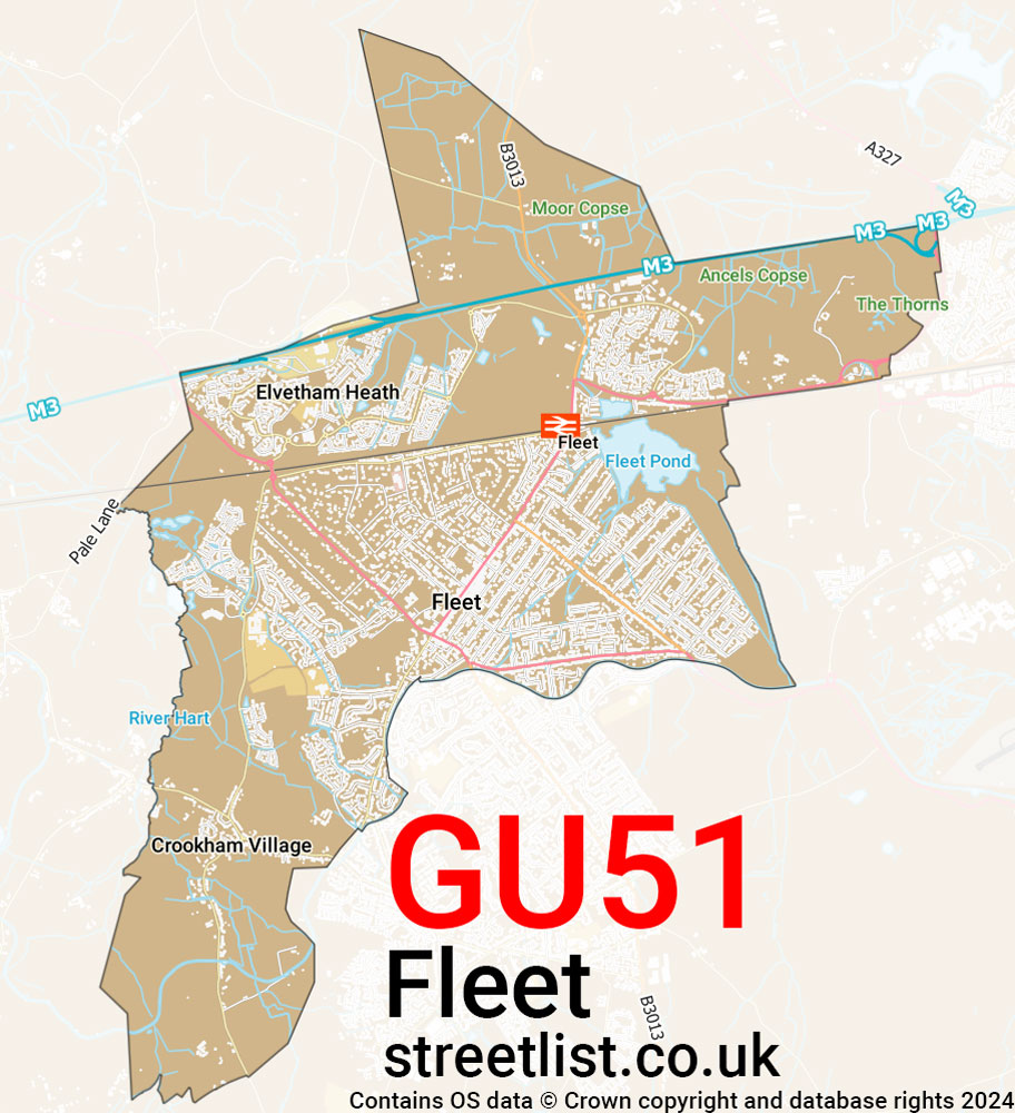 Map of the GU51 postcode