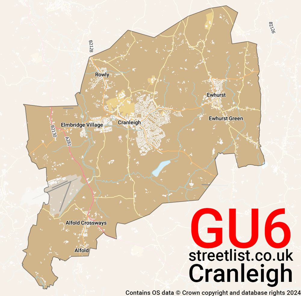 Map of the GU6 postcode