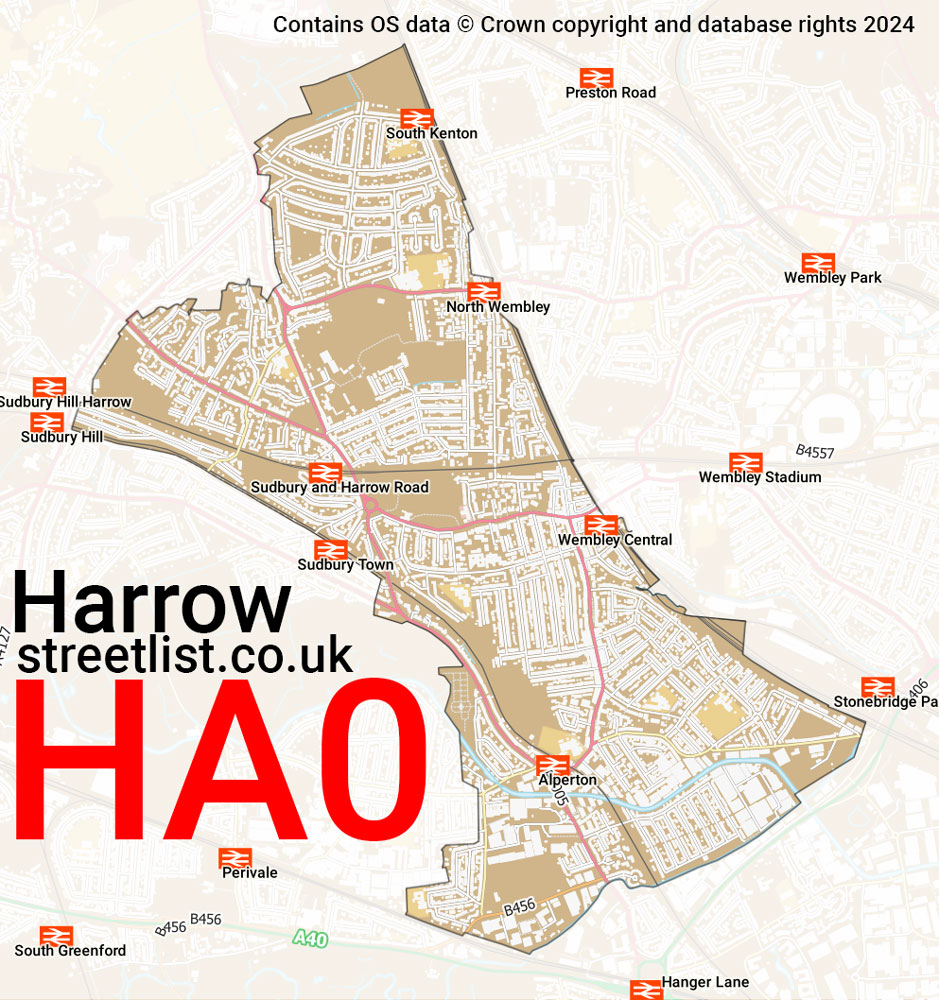 Map of the HA0 postcode