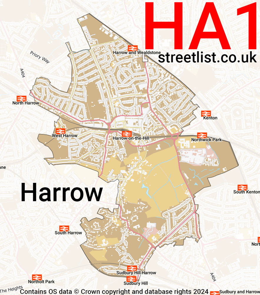 Map of the HA1 postcode