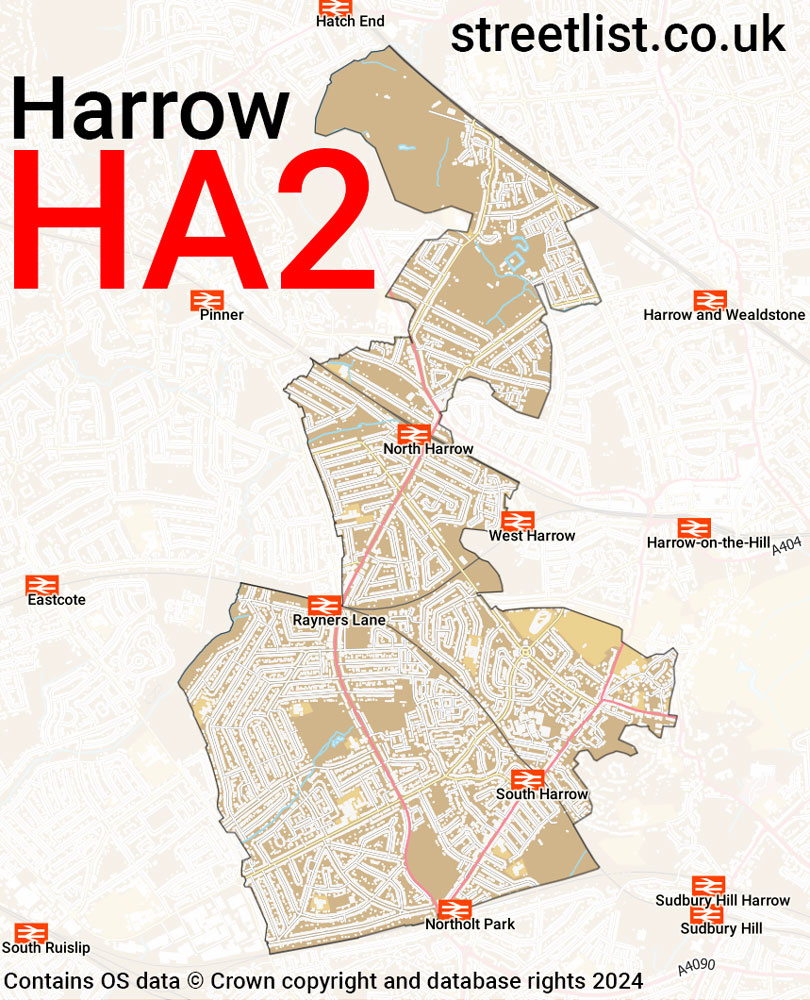 Map of the HA2 postcode