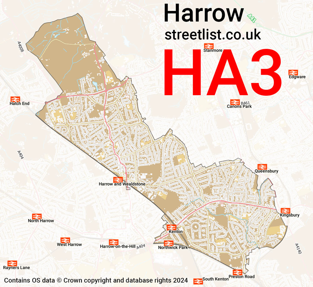 Map of the HA3 postcode