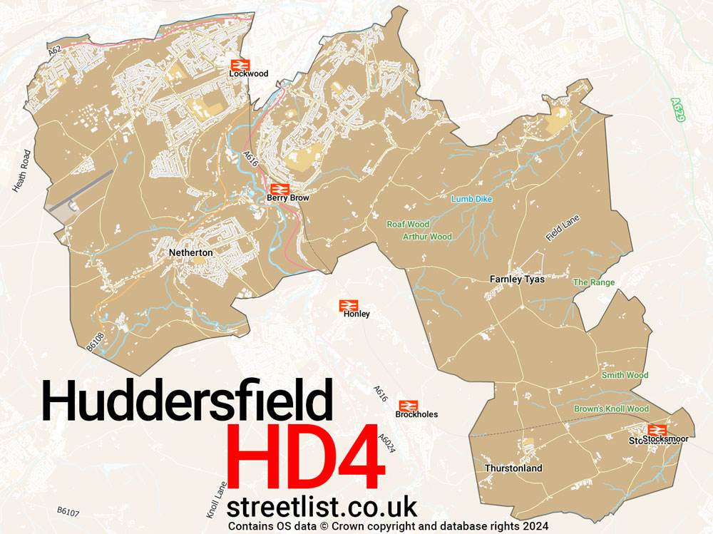 Map of the HD4 postcode