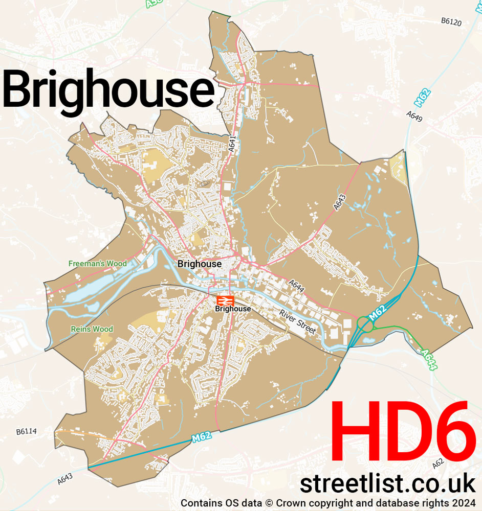 Map of the HD6 postcode