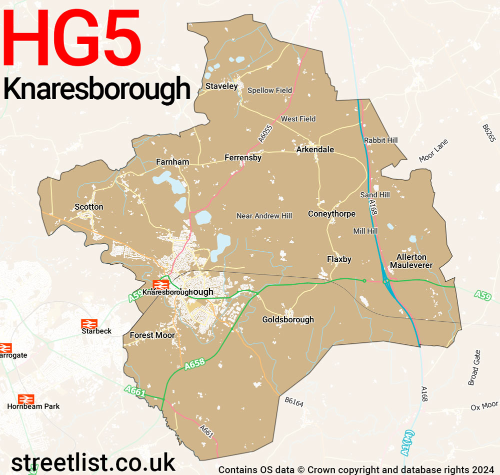 Map of the HG5 postcode