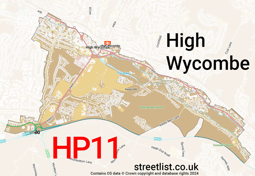 Map of the HP11 postcode