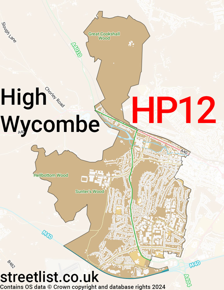 Map of the HP12 postcode