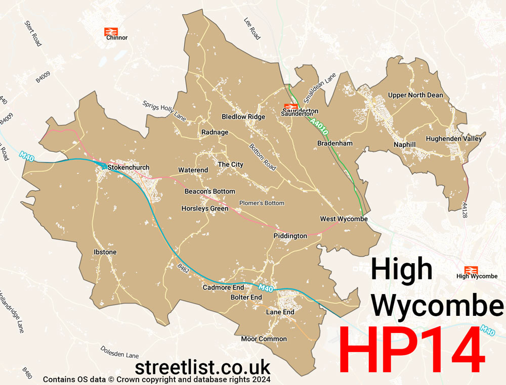 Map of the HP14 postcode