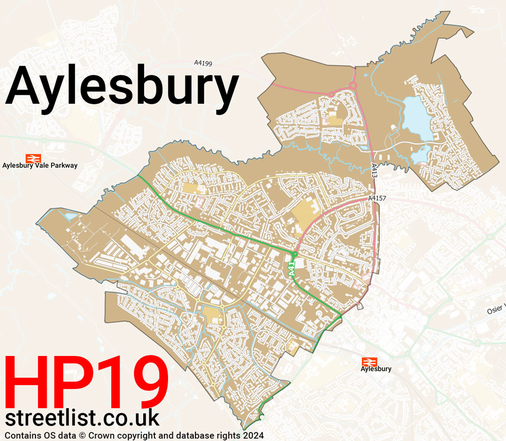 Map of the HP19 postcode