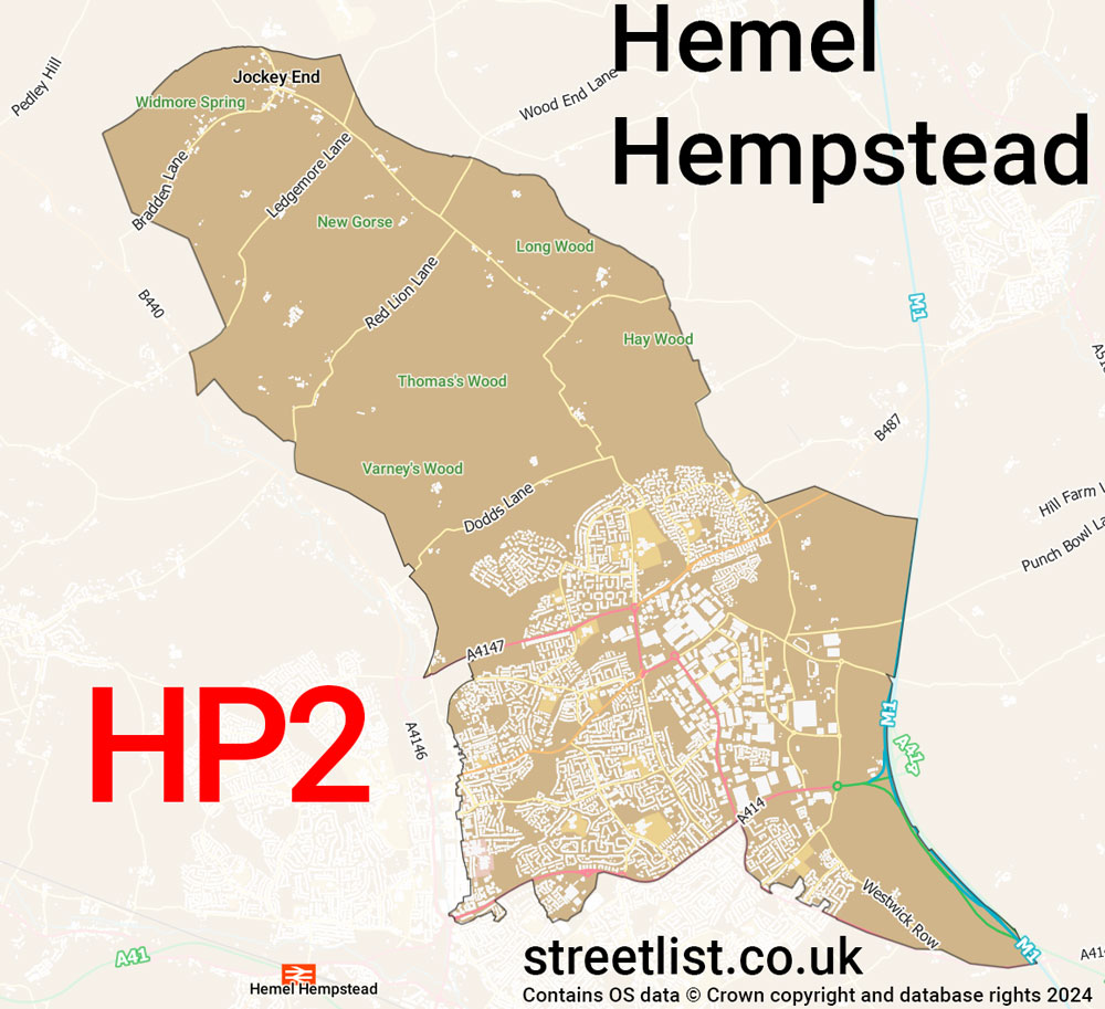 Map of the HP2 postcode