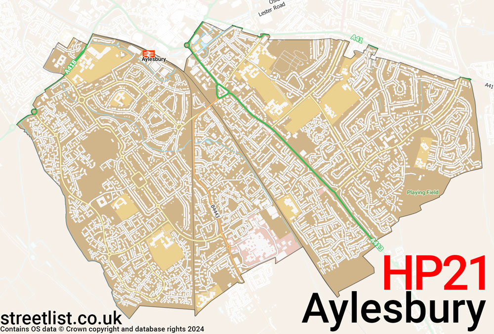 Map of the HP21 postcode