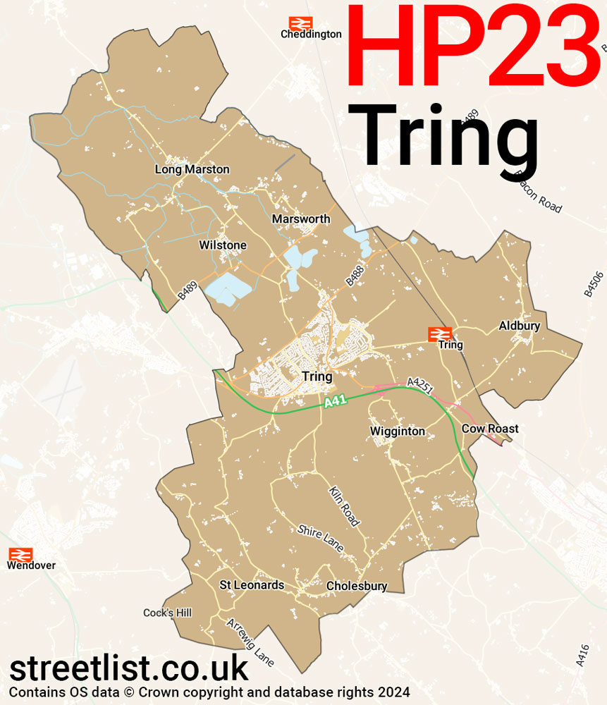 Map of the HP23 postcode