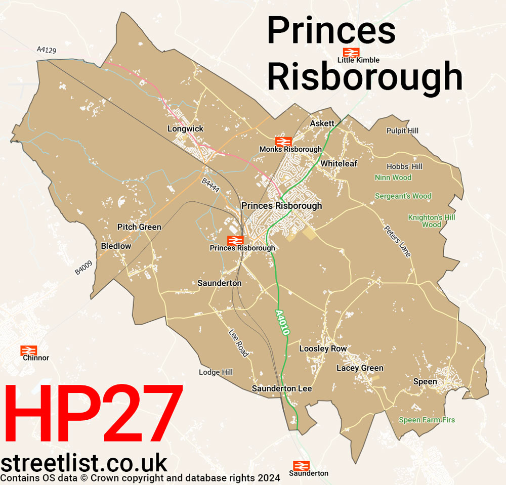 Map of the HP27 postcode