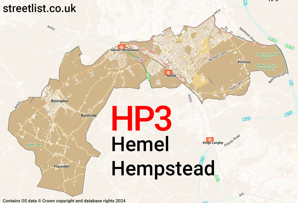 Map of the HP3 postcode