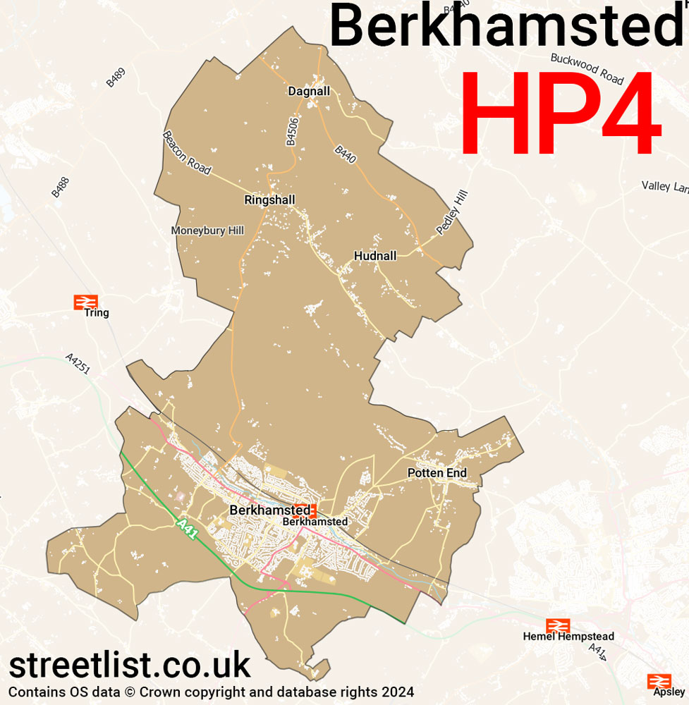 Map of the HP4 postcode