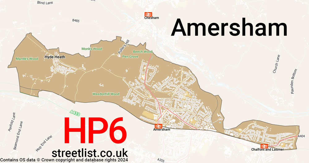 Map of the HP6 postcode