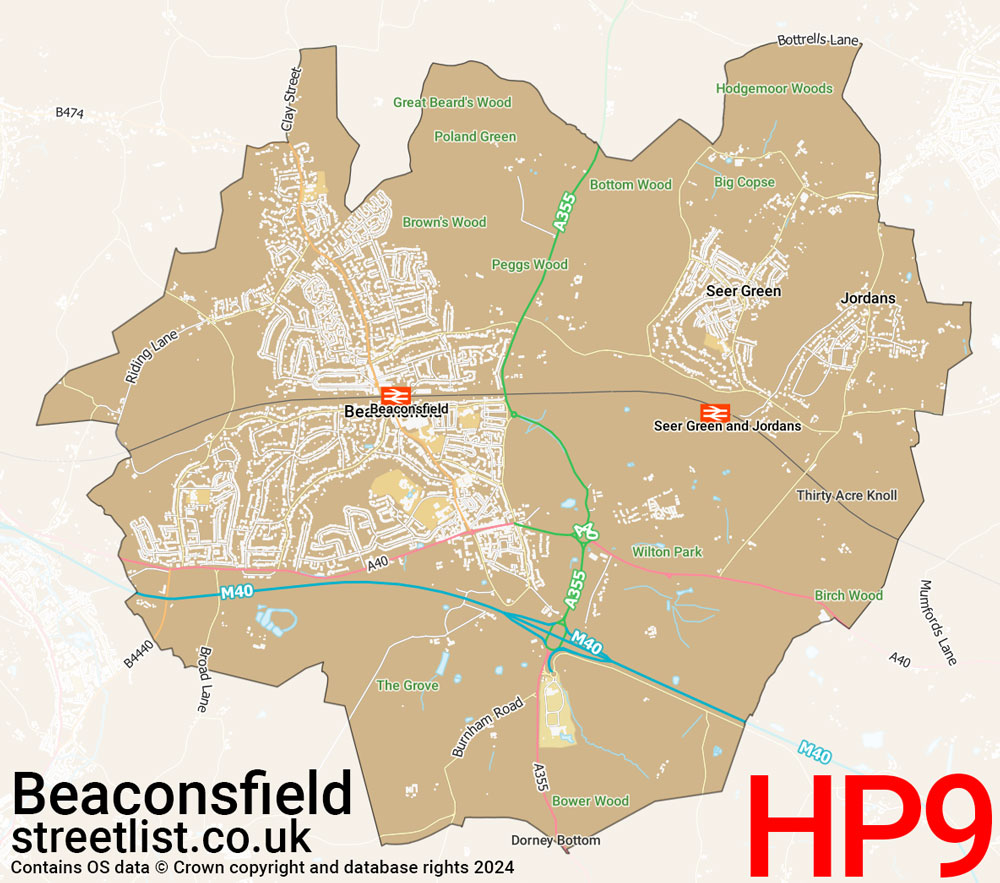 Map of the HP9 postcode