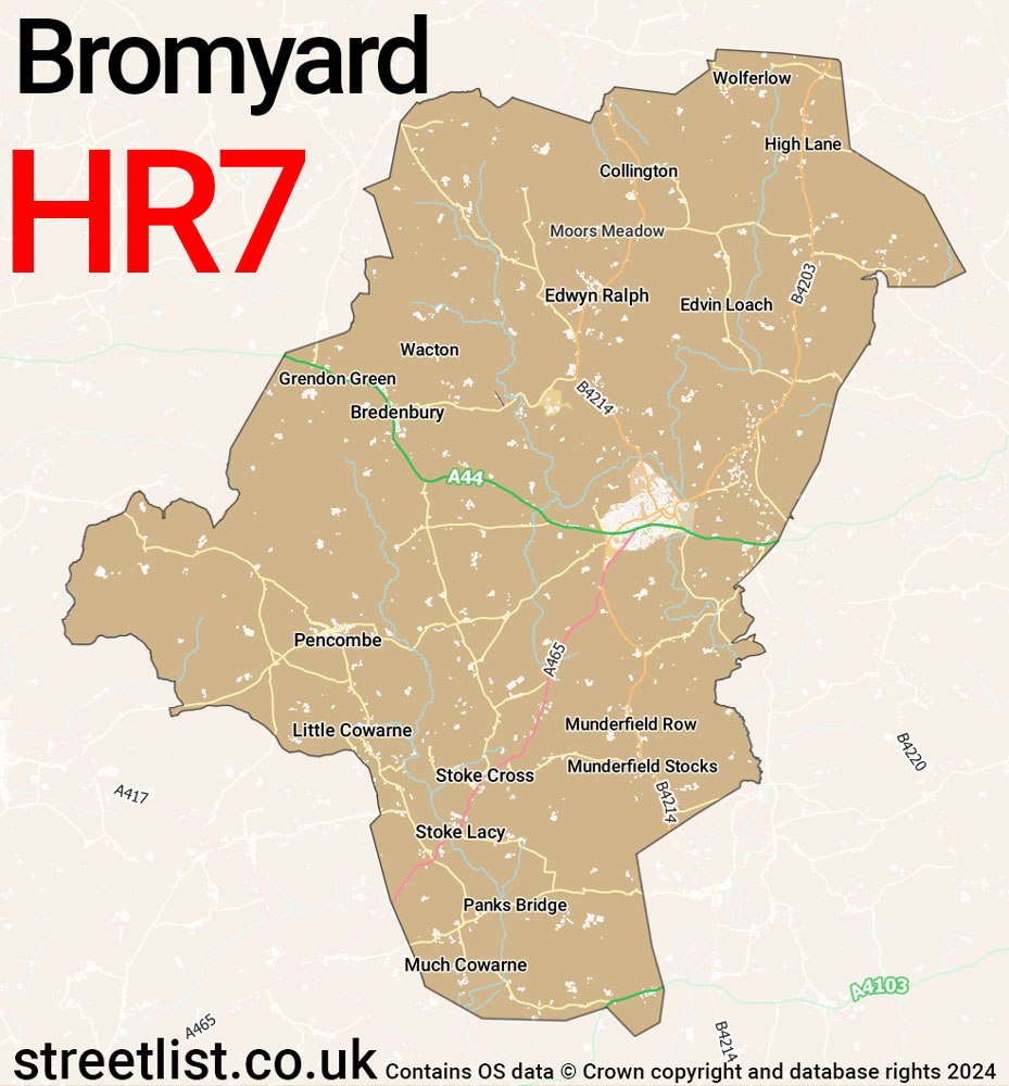 Map of the HR7 postcode