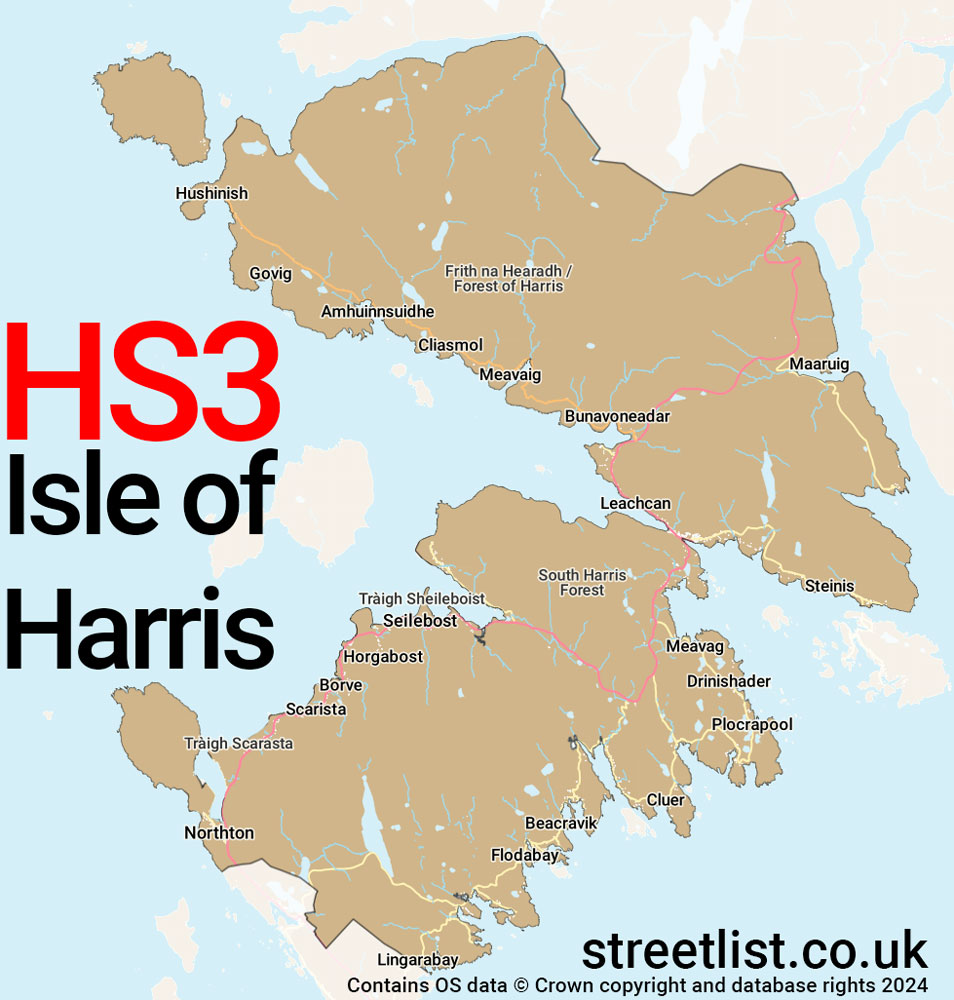 Map of the HS3 postcode