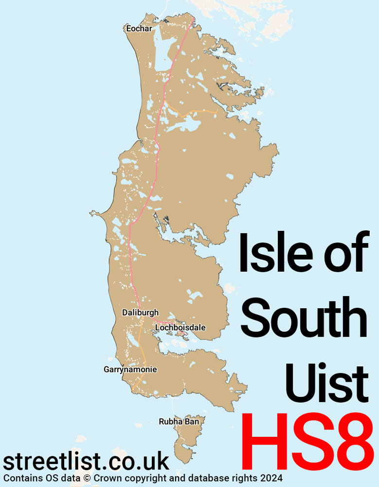 Map of the HS8 postcode