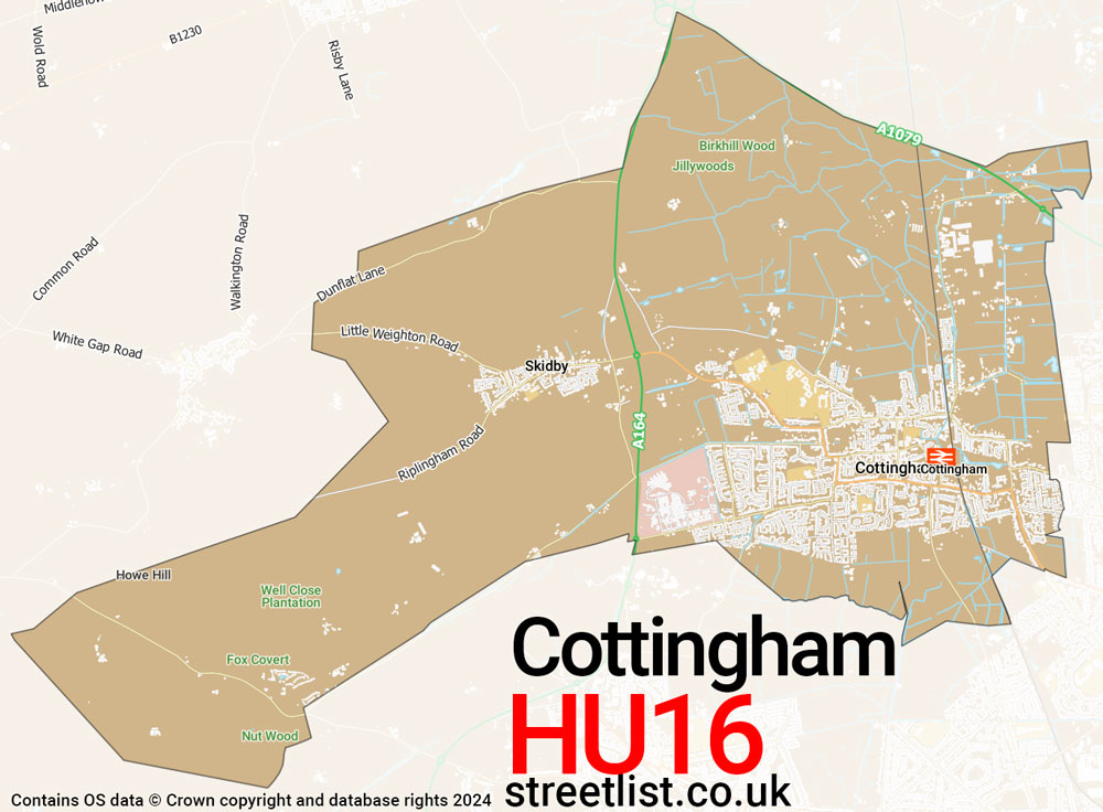 Map of the HU16 postcode