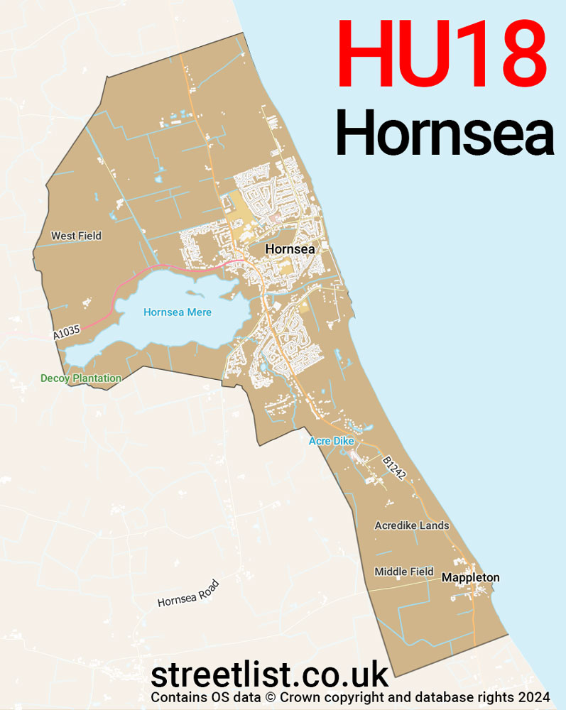 Map of the HU18 postcode