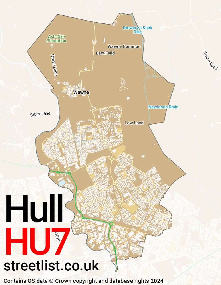 Map of the HU7 postcode