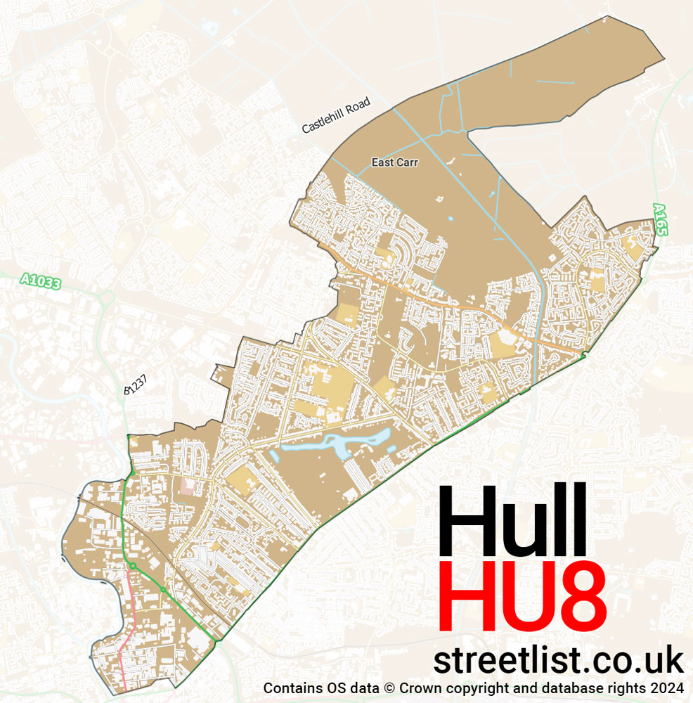 Map of the HU8 postcode