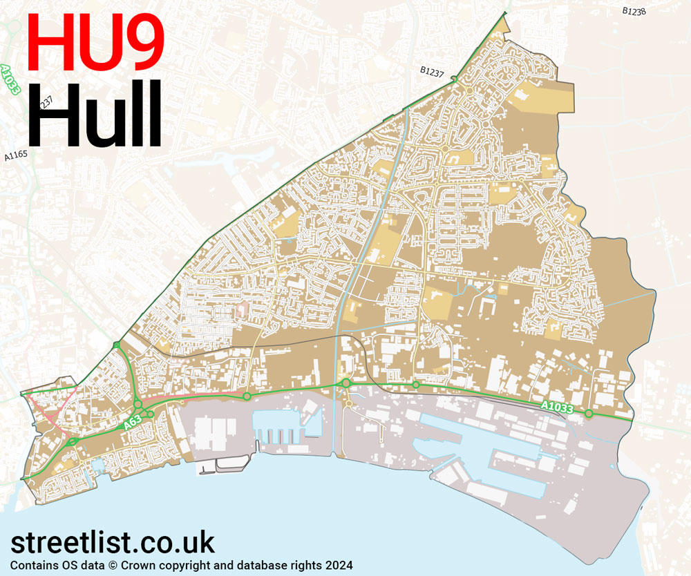 Map of the HU9 postcode