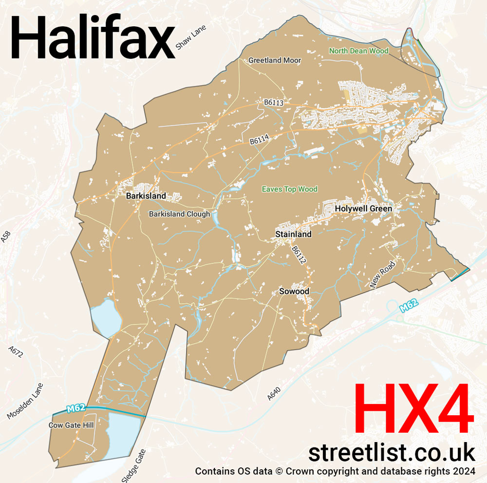 Map of the HX4 postcode