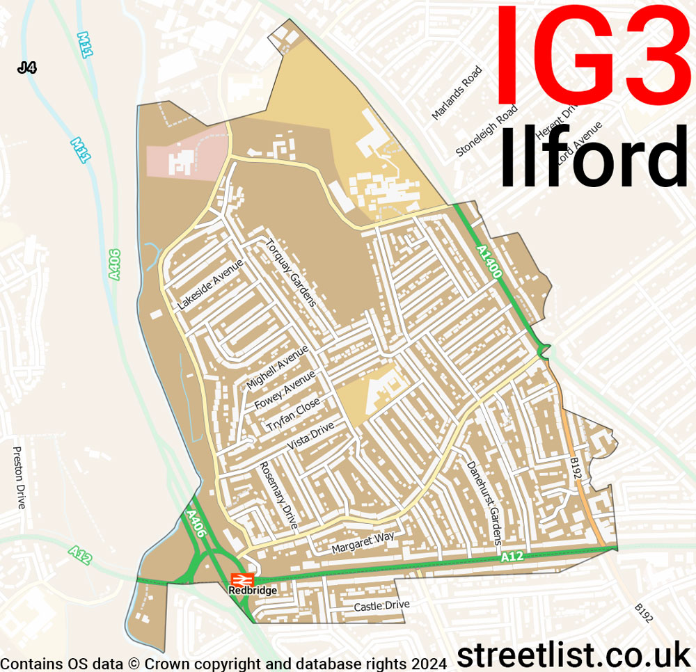 Map of the IG4 postcode