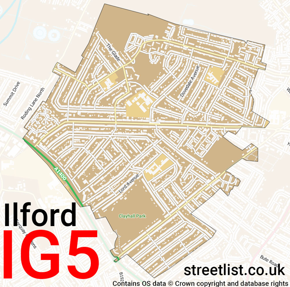 Map of the IG5 postcode