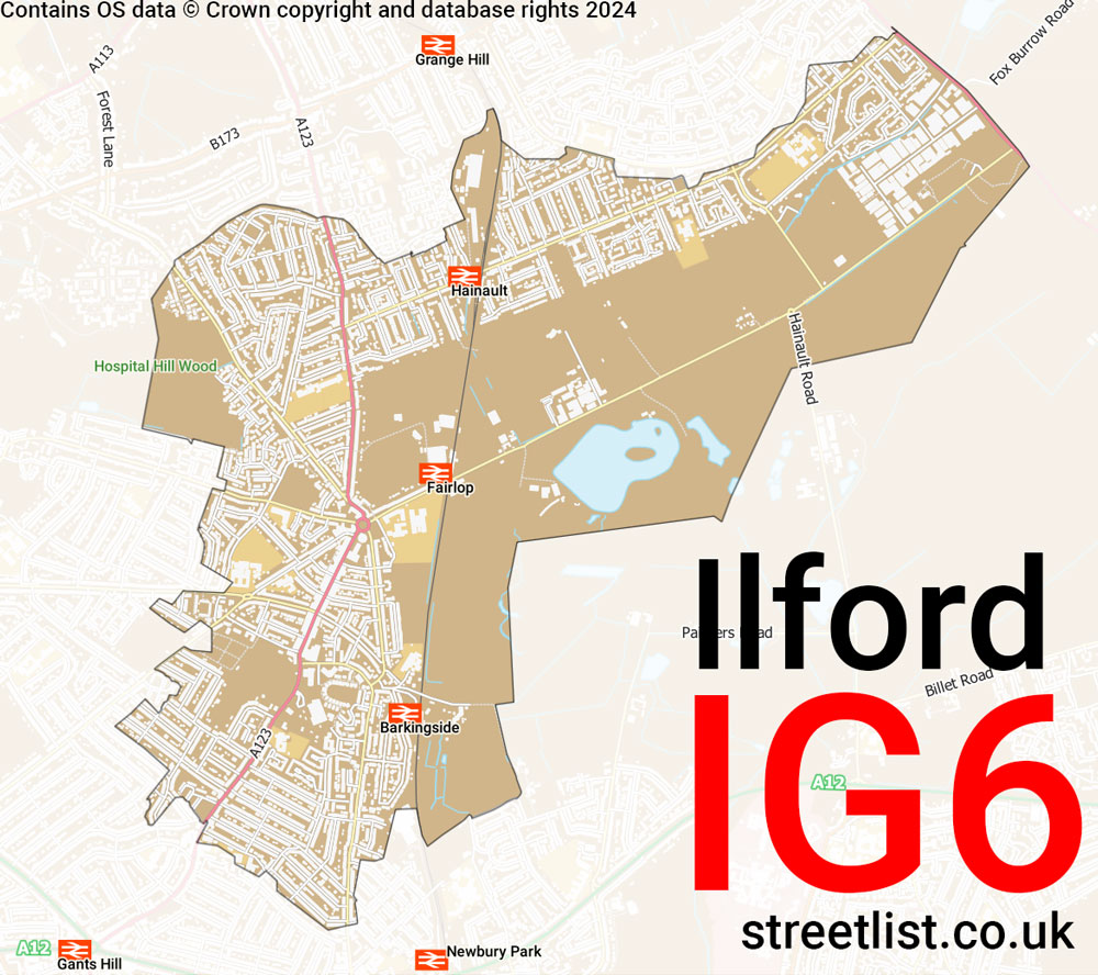 Map of the IG6 postcode