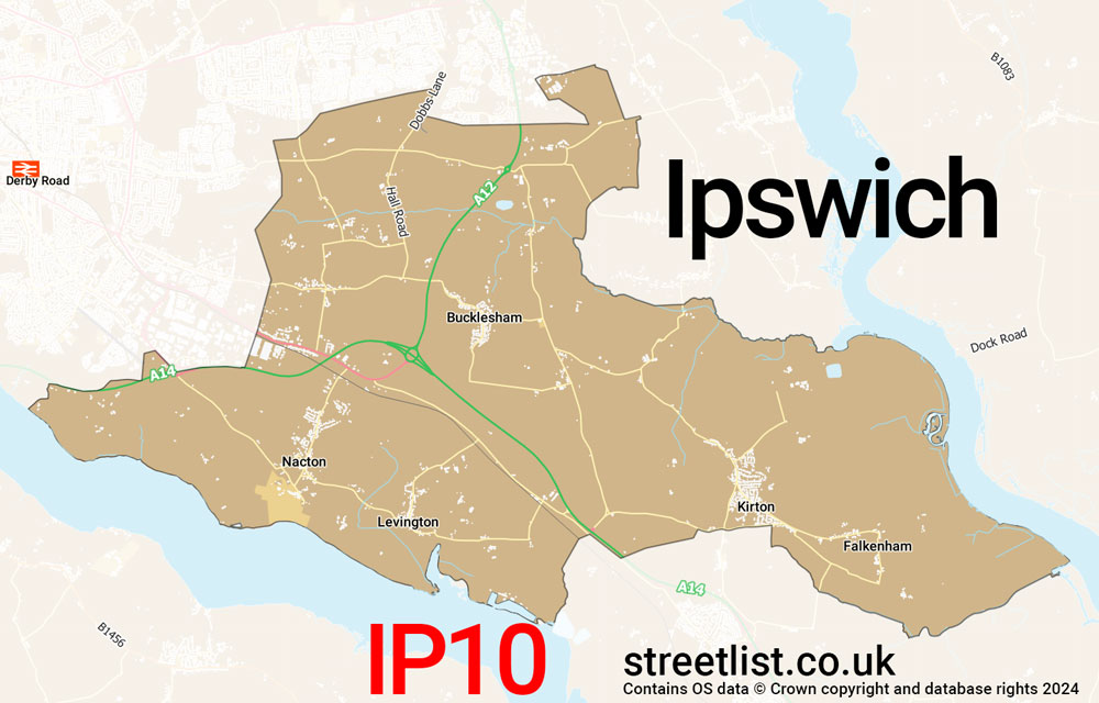 Map of the IP10 postcode