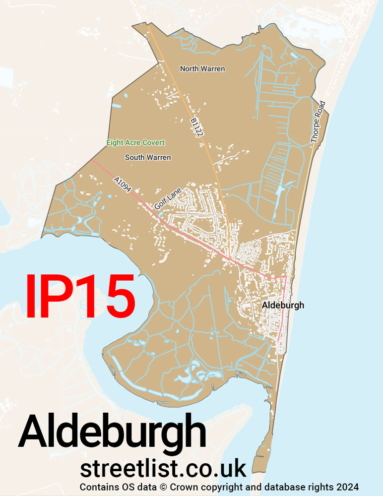 Map of the IP15 postcode