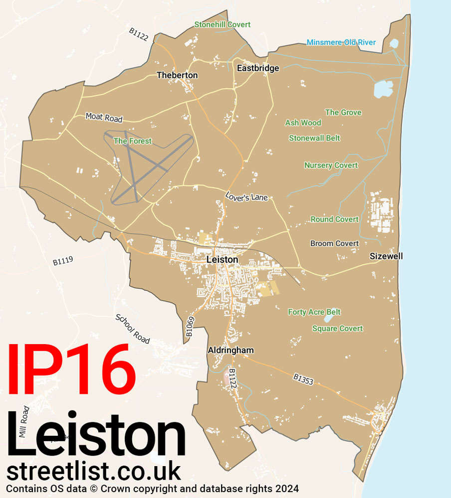 Map of the IP16 postcode